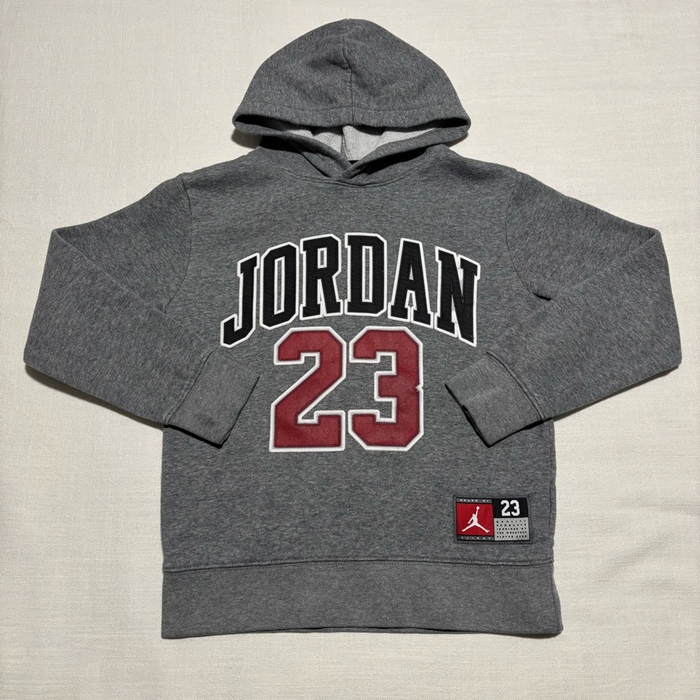 Boys Nike Jordan 23 Pullover Hoodie | Gray | Size Small (8-10 Years)